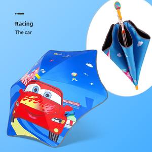 Parapluie pour enfants sécurité coin arrondi nom étiquette vinyle mâle femme bébé pluie brillant longue poignée semi-automatique maternelle - Product Image 4