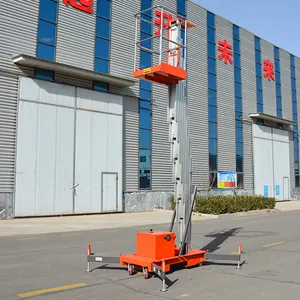 2024 nueva marca 300kg plataforma telescópica eléctrica para hombre 6 metros doble columna elevación de aleación de aluminio de trabajo aéreo