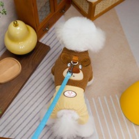 Kawaii Pet Wool Kapuzen weste Herbst Winter Dick Teddy Hund Plüsch Knopf Mantel Kleine Größe Warme Bewertung für Kostüm gebrauch