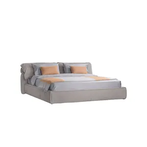 Casablanca Lederen Tweepersoonsbed Met Gestoffeerd Hoofdeinde Italiaanse Slaapkamer Set Modern Minimalistisch Bed Kwaliteit Kingsize Tweepersoonsbed