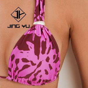 Factory Wholesale Women Luxury <b>Metal</b> Accessories Bikini Designer Custom Recycled Nylon Bikini Set - Product Image 4