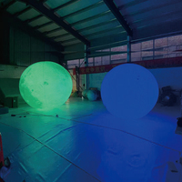 Ballon publicitaire gonflable géant de 5 m avec éclairage LED étanche, modèle lune pour décoration publicitaire