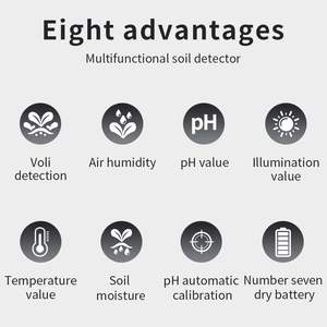 Medidor de Suelo Digital 6 en 1, Mide el PH, Fertilidad, Temperatura, Humedad Ambiental, Humedad del Suelo, Luz, para Invernadero, Jardín, Césped, OEM/ODM - Product Image 4