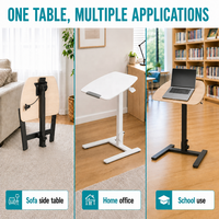 Multifunctioneel pneumatisch zit-sta bureau, kantelbaar bureau, enkelvoudige kolom, mobiel laptopwerkstation