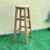 Tabouret haut en bois massif pour bar et cuisine - Option de siège polyvalente pour différents environnements, facile à assortir à n'importe quel décor