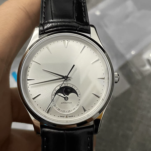 Automatic Mechanical Wristwatch for Men Moon Phase Function Leather Band Stainless Steel Case for Daily and Formal Use - Product Image 1