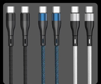 Cable USB Tipo C de Carga Rápida de 60W 100W, Nuevo Diseño, Práctica Bobina Magnética, Revestimiento de Nailon para Computadora, Transferencia Rápida de Datos y Almacenamiento