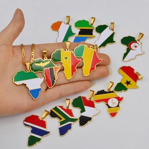 Collar con colgante de <span class=keywords><strong>mapa</strong></span> de África, joyería de Hip-hop, Ghana, nigeriano, Guinea, Senegal, Guinea, Guinea y Guinea - Product Image 4