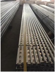 Perfil de suporte de aço unistrut para construção, 2m de comprimento, 22x41 de liga de alumínio e magnésio galvanizados