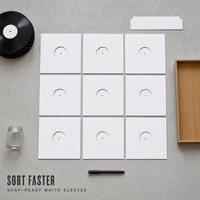 Pochette pour disque vinyle en carton blanc de 12 pouces avec trou central, couverture en papier pour affichage de l'étiquette