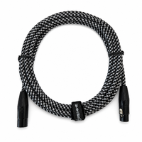 Câble de microphone XLR mâle-femelle OEM RH-X076 en tweed avec blindage spiralé, gaine en PVC et conducteur en cuivre sans oxygène