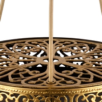 Lustre LED vintage en fer doré fait main, style arabe exotique, taille moyenne, suspension pour salle à manger