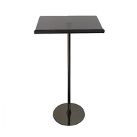 Nouveau présentoir debout de tige incurvée en métal de podium de tige droite noire acrylique de conception chaude pour l'église ou les discours de bureau