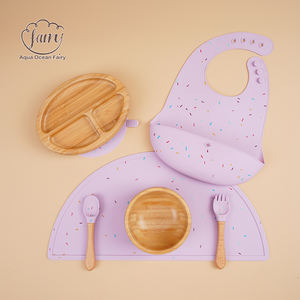 ชุดอาหารเด็ก 5 ชิ้น ปลอดสาร BPA ผลิตจากซิลิโคนและไม้ไผ่ พร้อมจาน ชาม และอุปกรณ์ สำหรับเด็กทารกและเด็กเล็ก ขายส่งจากโรงงาน - Product Image 5