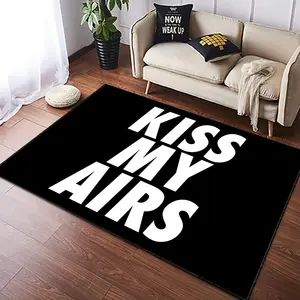 Hot Sale Dunk Shoes Air Sneaker Large Rugs Custom Printed Kiss My Airs Sneakerheads Area Rugs with Anti Slip backing