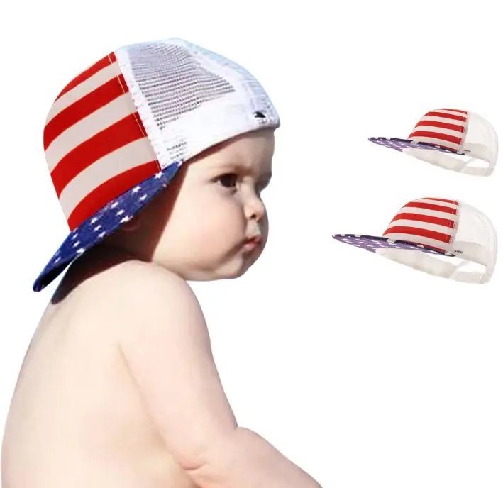 2022 amerika yurtsever gün yükseltici havalandırma beyzbol güneş şapkaları anne ve bebek güneş koruma şapkası