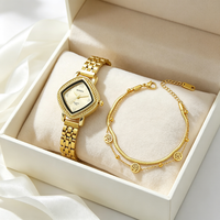 Montre à quartz pour femme en or, bracelet Jubilé 5 rangs, cadran champagne, bracelet superposé Arbre de Vie – Ensemble tendance, vente flash