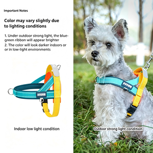 Harnais pour <span class=keywords><strong>chien</strong></span> Macaron Color Block, vente en gros, boucle coulissante réglable, confortable, léger, pour Bichon, Teddy, <span class=keywords><strong>Corgi</strong></span> - Product Image 1