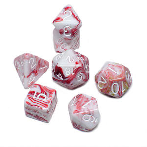 Ensemble de dés polyédriques à bords tranchants de 7 pièces, directement de l'usine, emballage personnalisable (pochette/boîte/tube/gobelet) pour jeux et divertissement - Product Image 1