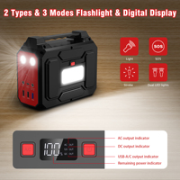 Station d'alimentation portable 100W solaire mini lithium-ion 146Wh, batterie externe pour ordinateur portable, prise AC 110V/220V, pour le camping et les voyages en extérieur