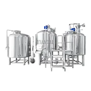 Tiantai eléctrico calentado 3 recipientes 600L 5BBL cervecería con tanque de fermentación cónico máquinas de cerveza para pub cervecería elaboración de cerveza