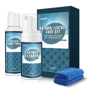 Kit per la cura della pelle naturale al 100% detergente per pelle in schiuma da 100ml + crema detergente per la cura del balsamo in pelle da 100ml