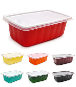 Kotak Makan Siang Wadah Makanan Sekali Pakai Plastik Microwave Merah - Product Image 6