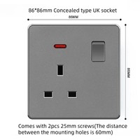 Enchufe de pared con interruptor y luz neón para Reino Unido, 13A, 3 pines, para el hogar, venta al por mayor