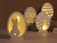 Moule en silicone pour bricolage cristal Gutta Percha gypse ciment Pâques évider coloré oeuf lapin lampe Silhouette miroir