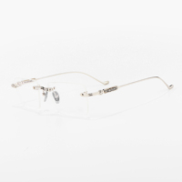 Fabricant de lunettes de vue de luxe sans monture en titane pur de qualité supérieure, noir, or, argent, vente en gros