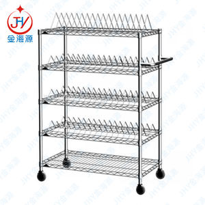 Étagère de cuisine 60 "L X 21" P X 87 "H Unité de rangement à 5 étagères chromées argent étagère en fil métallique <span class=keywords><strong>sur</strong></span> roulettes - Product Image 3