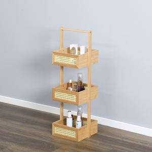 Estante Independiente de 3 Niveles para Baño, Estante de Almacenamiento de Bambú y Madera para Toallas de Baño, Jabón de Manos y Artículos de Aseo - Product Image 2