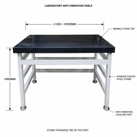 Table de laboratoire à plateau en marbre, anti-vibration, avec structure en acier robuste, 1000x500x900mm, pour les projets de laboratoires gouvernementaux