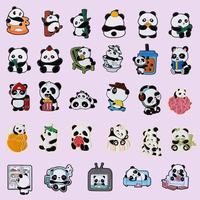 Traditionelle chinesische Art Metall niedlichen Pin Set Panda Bambus Design Pins kulturelle Geschenks ammlung für Neujahr Engel & Kreuz Thema