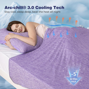 Manta Refrigerante, Manta de Verano Delgada de Doble Cara 2 <span class=keywords><strong>en</strong></span> 1, Manta de Algodón Refrescante para Personas, Manta Acogedora, <span class=keywords><strong>150</strong></span> x 200 cm, Morada - Product Image 5