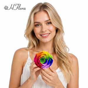 HFlora Vente en gros Têtes <span class=keywords><strong>de</strong></span> roses éternelles colorées en forme <span class=keywords><strong>de</strong></span> cœur - Longue durée <span class=keywords><strong>de</strong></span> vie (3-5 ans) Couleurs personnalisables pour Noël - Product Image 3