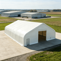 Tenda a Doppia Traliccio 50x55ft con Telaio in Acciaio Rinforzato, Impermeabile, per Carport, Capannone di Stoccaggio, Magazzino, Cantiere e Parcheggio Veicoli