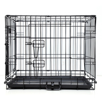 Grand chenil en métal pour animaux de compagnie confortable et pliable en acier inoxydable