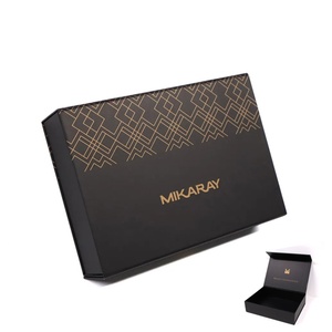Custom Black Gift <b>Box</b> Magnetic Lid Closure Hard Paper Cardboard Rigid Gift Packaging <b>Box</b> - Product Image 1