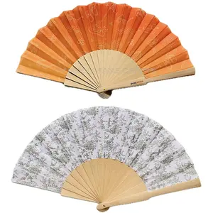 Custom Print LOGO Personalize Handheld Fabric Abanicos Wooden Fan Folding Fan