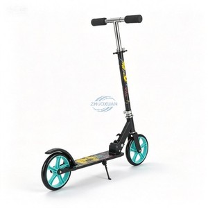 Hand Brake Kids Two-Wheel Kick Scooter, White Scooter with Yellow Accents Sturdy Aluminum Alloy Frame <b>Lightweight</b> for Children - Product Image 5