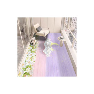 Alfombra de PVC Estilo Pintura al Óleo, Impermeable, Antideslizante, Rectangular, para Sala de Estar, Balcón, Cobertura Total, Lavable, para Niños - Product Image 4