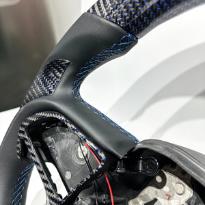 Volante Personalizzato in Vera Fibra di Carbonio Blu, Vendita Diretta, Adatto per <span class=keywords><strong>Dodge</strong></span> SRT Durango Hellcat <span class=keywords><strong>Charger</strong></span> - Product Image 2
