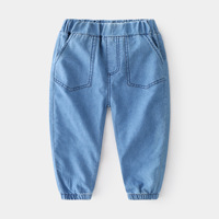 2025 été Style décontracté mi-taille jean doucement traité Denim pantalon pour petits garçons moyens avec ceinture en caoutchouc confortable