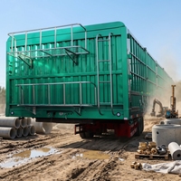 JINFENG Nouvelle semi-remorque à double plateau en acier de 60 tonnes, 3 essieux, 15 m, à ridelles hautes automatiques pour bétail, pneus 12R22.5, usage intensif