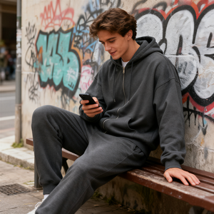 TKAN362 Design Logo Imprimer Broderie À Capuche pour Homme et Femme En Gros French Terry Surdimensionné Hommes Hoodies Full Zip up Hiver - Product Image 2