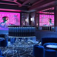 Conception d'intérieur de bar de luxe, aménagement complet de pub sur mesure, projet clé en main, projet de bar commercial personnalisé pour boîte de nuit