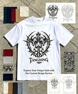 T-Shirt da Uomo Premium con Grafica Personalizzata, <span class=keywords><strong>Stampa</strong></span> Gotica Teschio e Spine, Streetwear in Cotone Oversize, Etichetta Privata OEM ODM Logo Personalizzato - Product Image 5