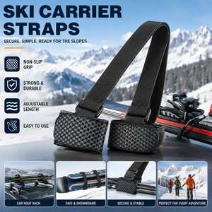 Cinghia Regolabile Personalizzata per Trasporto Sci e Snowboard con Gancio e Anello per Borse da Sci - Product Image 1
