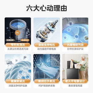 เครื่องซักผ้ามีเดียแบบฝาบน 9-10 กก. อัตโนมัติเต็มรูปแบบ ไดรฟ์อินเวอร์เตอร์ ประสิทธิภาพสูง ถังเดี่ยว โครงสร้างพลาสติก - Product Image 5